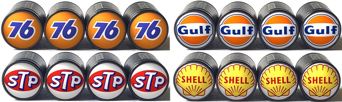 Check Out These Vintage Gas and Oil Logo Tire Valve Caps! - AutoValveCaps