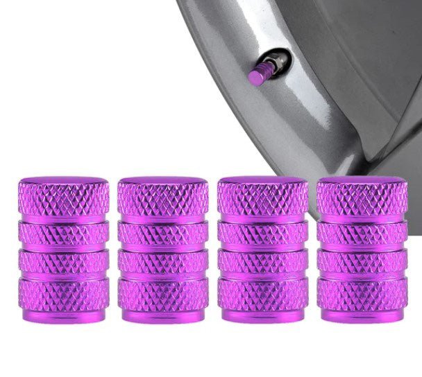 Purple Barrel Aluminum Tire Valve Caps - Universal, Fits on all Vehicles