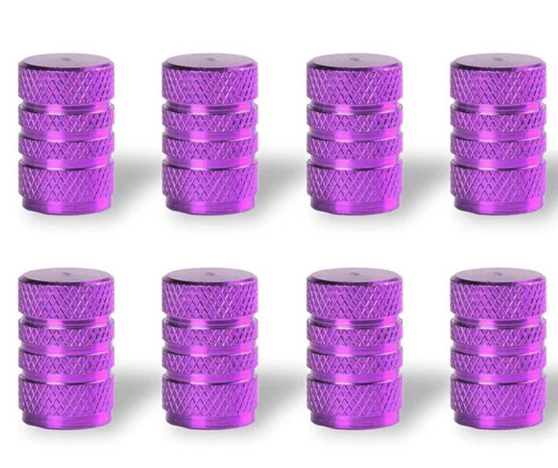 Purple Barrel Aluminum Tire Valve Caps - Universal, Fits on all Vehicles