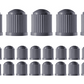 Gray Tire Valve Caps (Style 2) - Plastic - Sets of 10, 25, 50 or 100 - Universal, Fits all Vehicles