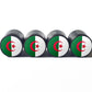 Algeria Algerian Flag Tire Valve Stem Caps - Black Aluminum - Set of Four