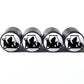 Bigfoot Sasquatch in a Golf Cart Tire Valve Caps - Black Aluminum - Set of Four