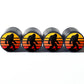 Bigfoot Sasquatch Retro Sunset Tire Valve Caps - Black Aluminum - Set of Four