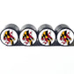 Bigfoot Sasquatch Shaped Maryland Flag Tire Valve Caps - Black Aluminum - Set of Four