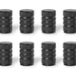 Black Barrel Aluminum Tire Valve Caps - Universal, Fits on all Vehicles