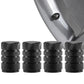 Black Barrel Aluminum Tire Valve Caps - Universal, Fits on all Vehicles