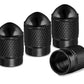 Black Dome Aluminum Tire Valve Caps - Universal, Fits all Vehicles