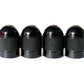 Black Dome Aluminum Tire Valve Caps - Universal, Fits all Vehicles