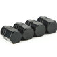 Black Hex Aluminum Tire Valve Caps - Universal, Fits on all Vehicles