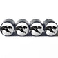 Black Snake with Fangs Tire Valve Caps - Black Aluminum - Set of Four