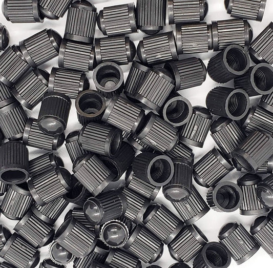 Black Tire Valve Caps - Plastic - Universal