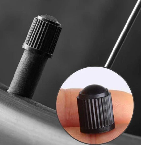 Black Tire Valve Caps - Plastic - Universal