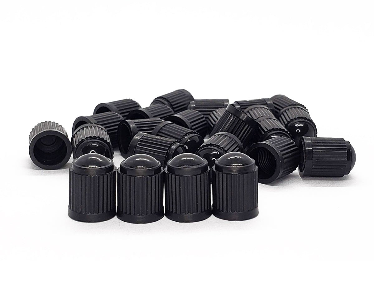 Black Tire Valve Caps - Plastic - Universal