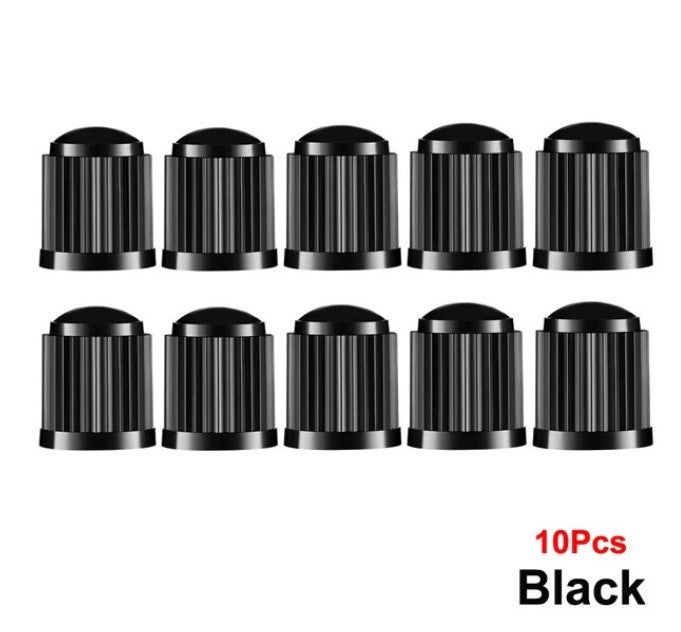 Black Tire Valve Caps - Plastic - Universal