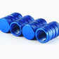 Blue Barrel Aluminum Tire Valve Caps - Universal, Fits on all Vehicles