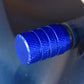 Blue Barrel Aluminum Tire Valve Caps - Universal, Fits on all Vehicles