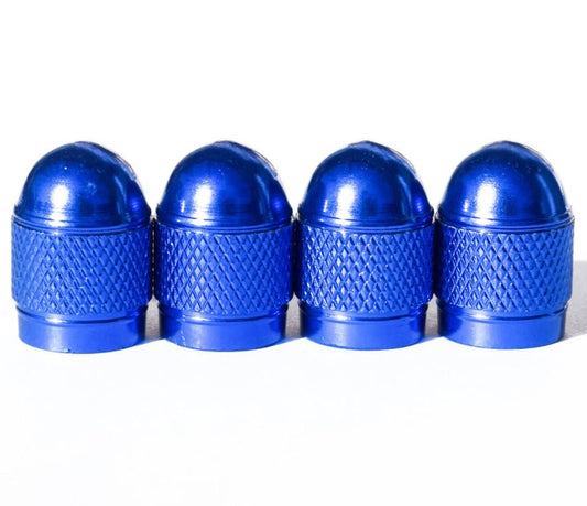 Blue Dome Aluminum Tire Valve Caps - Universal, Fits all Vehicles