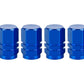 Blue Hex Aluminum Tire Valve Caps - Universal, Fits on all Vehicles