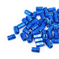 Blue Hex Aluminum Tire Valve Caps - Universal, Fits on all Vehicles