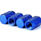 Blue Hex Aluminum Tire Valve Caps - Universal, Fits on all Vehicles