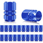 Blue Hex Aluminum Tire Valve Caps - Universal, Fits on all Vehicles