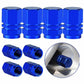 Blue Hex Aluminum Tire Valve Caps - Universal, Fits on all Vehicles