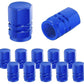 Blue Hex Aluminum Tire Valve Caps - Universal, Fits on all Vehicles