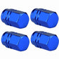 Blue Hex Aluminum Tire Valve Caps - Universal, Fits on all Vehicles