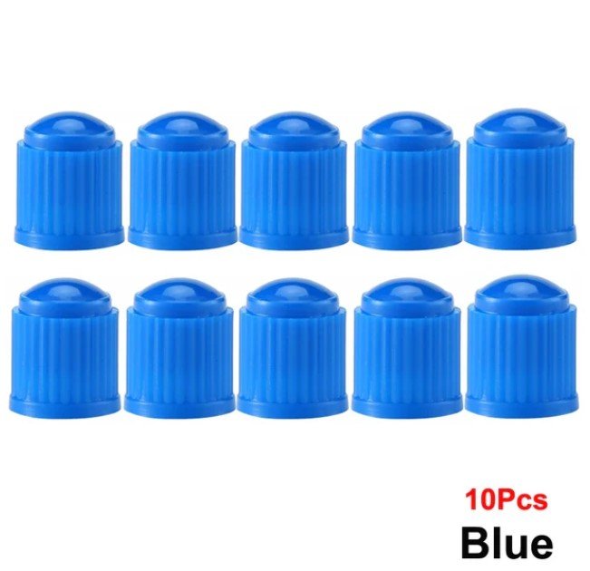 Blue Tire Valve Caps - Plastic - Universal