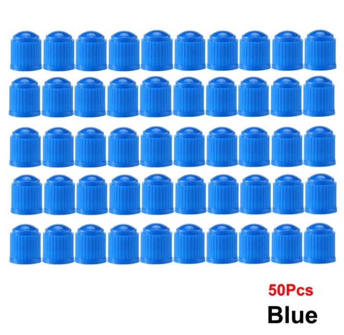 Blue Tire Valve Caps - Plastic - Universal