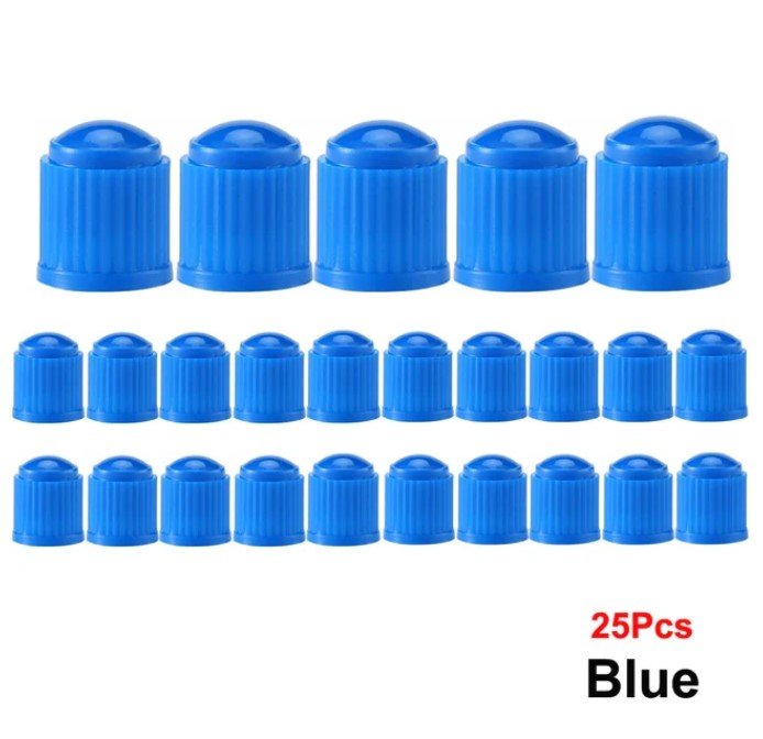 Blue Tire Valve Caps - Plastic - Universal