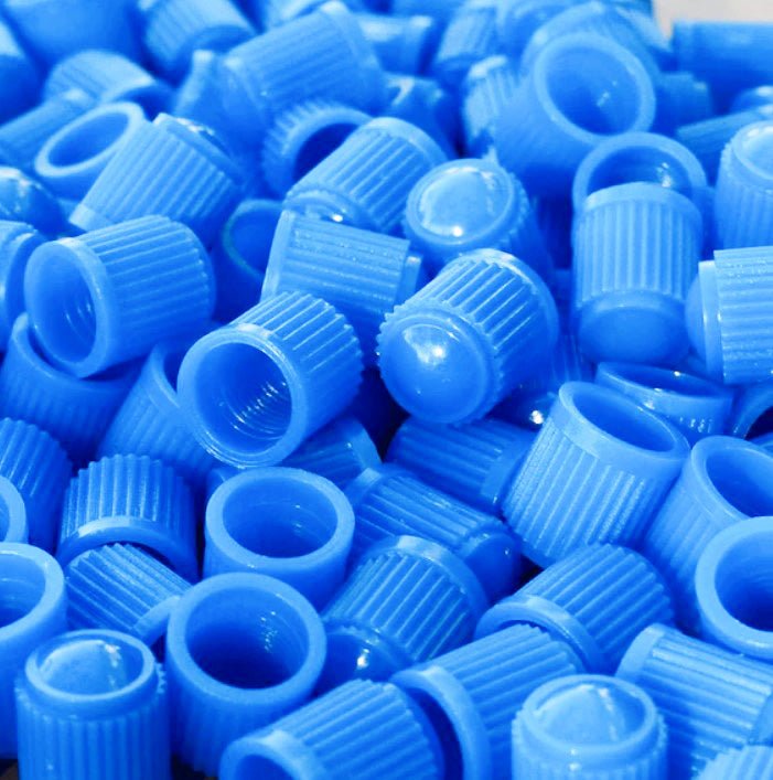 Blue Tire Valve Caps - Plastic - Universal