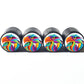 Colorful Eagle Head (Style 1) Tire Valve Caps - Black Aluminum - Set of Four