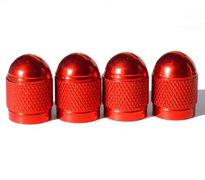 Dome Aluminum Tire Valve Caps - Universal, Fits all Vehicles