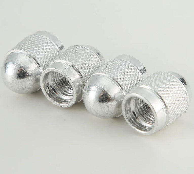 Dome Aluminum Tire Valve Caps - Universal, Fits all Vehicles