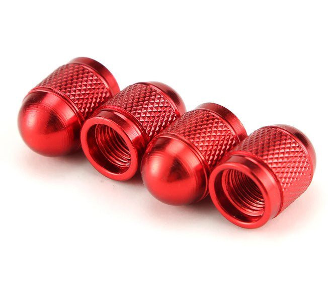 Dome Aluminum Tire Valve Caps - Universal, Fits all Vehicles