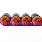 Exotic Beach Palm Tree (Style 19) Tire Valve Caps - Black Aluminum - Set of Four