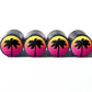 Exotic Beach Palm Trees (Style 16) Tire Valve Caps - Black Aluminum - Set of Four