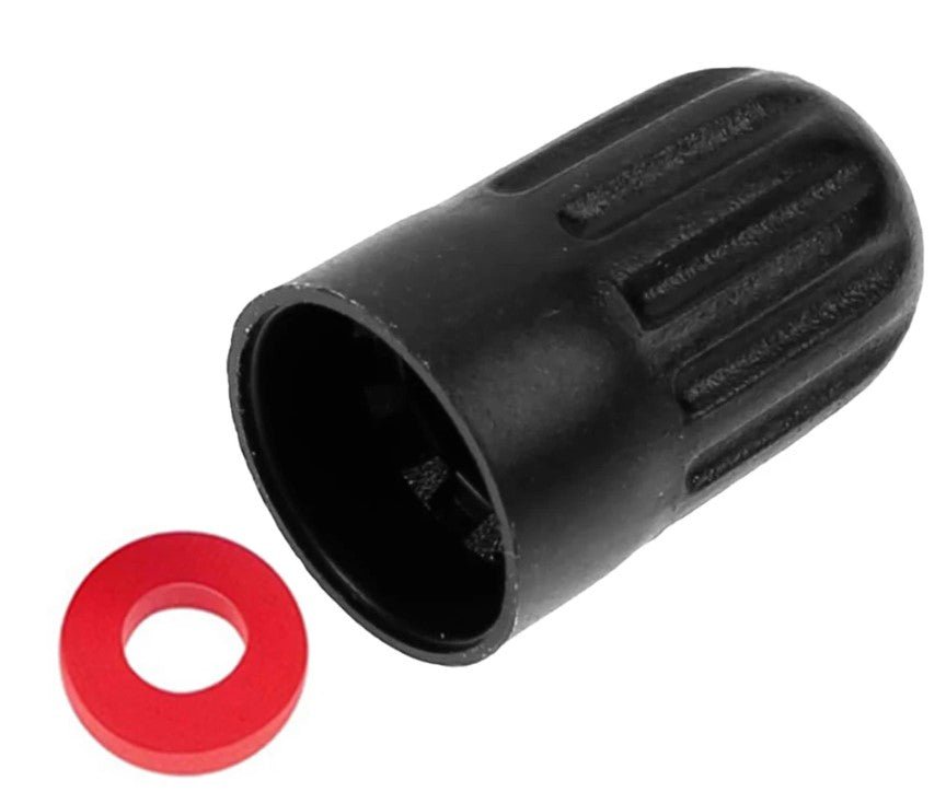 Extended Black Tire Valve Caps - Heavy Duty Plastic - Universal