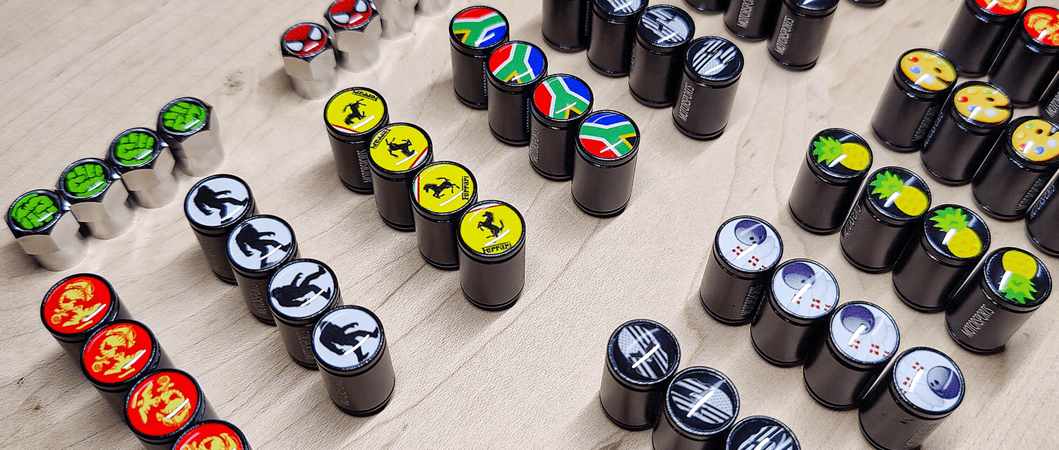 Ferrari, Marines, Hulk, Spiderman, Warrior, Pineapple, Paint, South Africa Tire Valve Caps