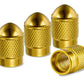 Gold Dome Aluminum Tire Valve Caps - Sets of 4, 8, 12 or 20 - Universal, Fits all Vehicles