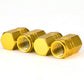 Gold Hex Aluminum Tire Valve Caps - Sets of 4, 8, 12 or 20 - Universal, Fits on all Vehicles