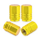 Gold Hex Aluminum Tire Valve Caps - Sets of 4, 8, 12 or 20 - Universal, Fits on all Vehicles