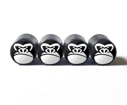 Gorilla Face Tire Valve Caps - Black Aluminum - Set of Four