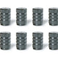 Gray Barrel Aluminum Tire Valve Caps - Universal, Fits on all Vehicles