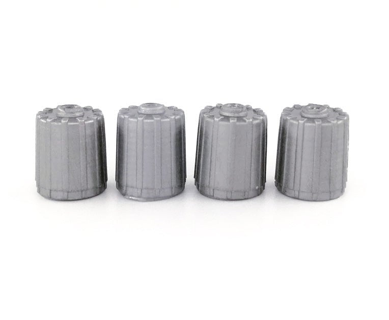 Gray Tire Valve Caps (Style 1) - Plastic - Universal