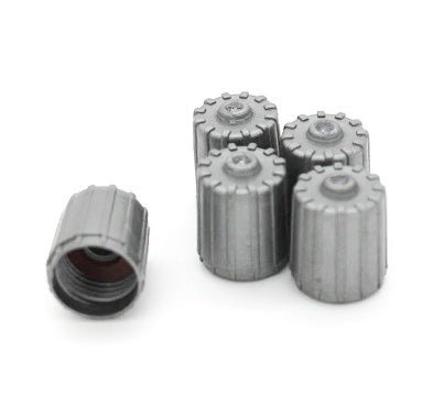 Gray Tire Valve Caps (Style 1) - Plastic - Universal