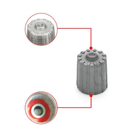 Gray Tire Valve Caps (Style 1) - Plastic - Universal