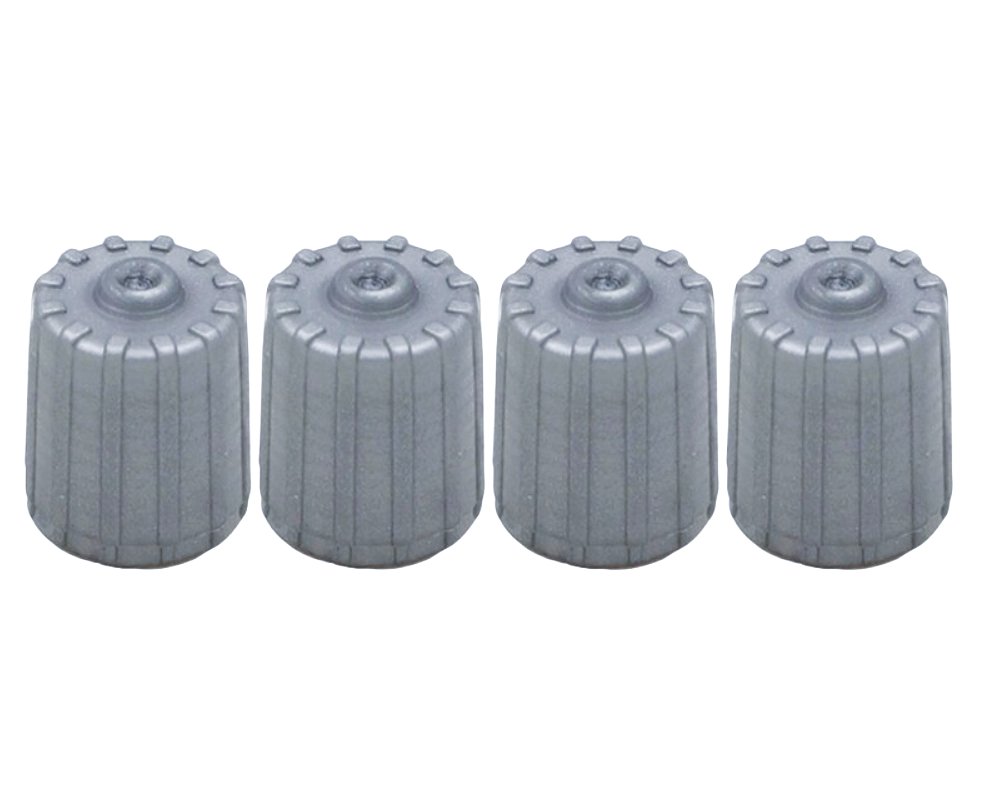 Gray Tire Valve Caps (Style 1) - Plastic - Universal