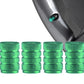 Green Barrel Aluminum Tire Valve Caps - Universal, Fits on all Vehicles